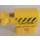 LEGO Yellow Beam 1 x 3 with Shooter Barrel with &#039;CAUTION&#039; and Yellow Danger Stripes Sticker (35456)