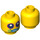LEGO Yellow Biggie and Mr. Dinkles Minifigure Head (Recessed Solid Stud) (3626 / 66839)