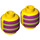 LEGO Gelb Biggie und Mr. Dinkles Minifigure Kopf (Einbau-Vollbolzen) (3626 / 66840)