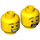 LEGO Gelb Blacktron Fan Minifigure Kopf (Einbau-Vollbolzen) (3626 / 16122)