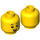LEGO Gelb Boy Kopf mit Freckles (Einbau-Vollbolzen) (3626 / 73644)