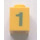 LEGO Yellow Brick 1 x 1 with Green &quot;1&quot; Sticker (3005 / 30071)