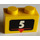 LEGO Geel Steen 1 x 2 met 5 punten Marker met buis aan de onderzijde (3004)