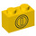 LEGO Yellow Brick 1 x 2 with Coin with Bottom Tube (3004 / 76891)