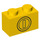 LEGO Gelb Backstein 1 x 2 mit Coin mit Unterrohr (3004 / 76891)
