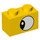 LEGO Gelb Backstein 1 x 2 mit Eye looking Links mit Unterrohr (3004 / 38914)
