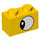 LEGO Gul Klods 1 x 2 med Øje looking Venstre med bundrør (3004 / 38914)