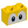 LEGO Gelb Backstein 1 x 2 mit Augen mit Unterrohr (68946 / 101881)