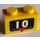 LEGO Jaune Brique 1 x 2 avec Number 10 et Vers le bas La Flèche avec tube inférieur (3004)