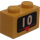 LEGO Gul Kloss 1 x 2 med Number 10 og Ned Pil med bunnrør (3004)