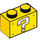 LEGO Gelb Backstein 1 x 2 mit Question Mark mit Unterrohr (3004 / 79542)