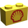 LEGO Yellow Brick 1 x 2 with Shell Logo (Big) (3004)