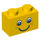 LEGO Gul Kloss 1 x 2 med Smiling Ansikt med fregner (3004 / 88399)