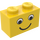 LEGO Amarillo Ladrillo 1 x 2 con Smiling Cara sin pecas (3004 / 83201)