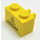 LEGO Geel Steen 1 x 2 met Verticaal Klem met &#039;DANGER&#039; Electricity Sticker (Open &#039;O&#039;-clip) (30237)