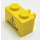 LEGO Yellow Brick 1 x 2 with Vertical Clip with &#039;DANGER&#039; Electricity Sticker with Open &#039;O&#039; Clip (30237)