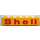 LEGO Yellow Brick 1 x 6 with Red &#039;Shell&#039; Wide Pattern with rounded &#039;e&#039; (3009)