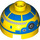 LEGO Gul Klods 2 x 2 Rund med Dome Top med New Republic Astromech Droid Hoved (Hul knops, akselholder) (3262 / 105300)