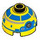 LEGO Gul Klods 2 x 2 Rund med Dome Top med New Republic Astromech Droid Hoved (Hul knops, akselholder) (3262 / 105300)