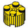LEGO Jaune Brique 2 x 2 Rond avec Grille (92947)