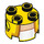 LEGO Yellow Brick 2 x 2 Round with Holes with Yellow / Orange / Flesh / White Toad Chest (17485 / 94468)