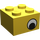 LEGO Geel Steen 2 x 2 met Ogen (Offset) zonder stip op pupil (81910 / 81912)