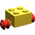 LEGO Jaune Brique 2 x 2 avec rouge Single roues (3137)