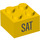 LEGO Geel Steen 2 x 2 met &#039;SAT&#039; (14805 / 97634)