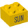 LEGO Geel Steen 2 x 2 met &#039;SUN&#039; (14806 / 97636)