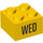 LEGO Gelb Backstein 2 x 2 mit &quot;WED&quot; (14802 / 97628)