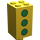 LEGO Jaune Brique 2 x 2 x 3 avec Green Dots (30145)