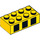 LEGO Yellow Brick 2 x 4 with Three Black Squares (3001 / 99187)