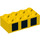 LEGO Yellow Brick 2 x 4 with Three Black Squares (3001 / 99187)