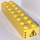 LEGO Yellow Brick 2 x 8 with &#039;CITY&#039; on one end, Electricity Danger Sign on other end Sticker (3007)