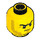 LEGO Yellow Burglar Head with Stubble and Scowl (Recessed Solid Stud) (3626 / 12535)