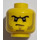 LEGO Yellow Burglar Head with Stubble and Scowl (Recessed Solid Stud) (3626 / 12535)