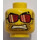 LEGO Yellow Captain Stunt Minifigure Head (Safety Stud) (3626 / 90473)