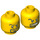 LEGO Yellow Castle Head (Recessed Solid Stud) (3626 / 96086)