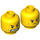LEGO Yellow Chainsaw Dave Minifigure Head (Recessed Solid Stud) (3626 / 47897)
