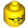 LEGO Yellow Chief Wheeler Minifigure Head (Recessed Solid Stud) (3626 / 66173)