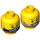 LEGO Yellow Chuck Stonebreaker Head (Recessed Solid Stud) (3626 / 13126)