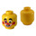 LEGO Geel Clown Hoofd (Verzonken Solid Stud) (3626)