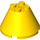 LEGO Gelb Kegel 4 x 4 x 2 mit Achsloch (3943)