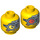 LEGO Yellow Crazy Scientist Head (Recessed Solid Stud) (3626 / 10700)