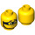 LEGO Yellow Criminal Head with Eye Mask and Beard (Recessed Solid Stud) (3626 / 99042)
