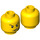 LEGO Yellow Criminal Head with Headset (Recessed Solid Stud) (3626 / 43256)