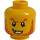 LEGO Gul Bedragare Huvud med Mörk Orange Skägg och Missing Tand (Infälld solid knopp) (3626 / 20234)