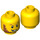 LEGO Yellow Crook Head with Dark Orange Beard and Missing Tooth (Recessed Solid Stud) (3626 / 20234)