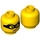 LEGO Yellow Crook with Dark Orange Hair Minifigure Head (Recessed Solid Stud) (3626 / 29873)