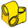 LEGO Gelb Kreuz Block Gebogen 90 Grad mit Drei Nadellöcher (44809)
